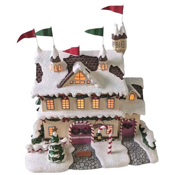 Hawthorne Village Santa & Mrs Claus' Castle Rudolph's Christmas Town Light Posts - Picture 11 of 16